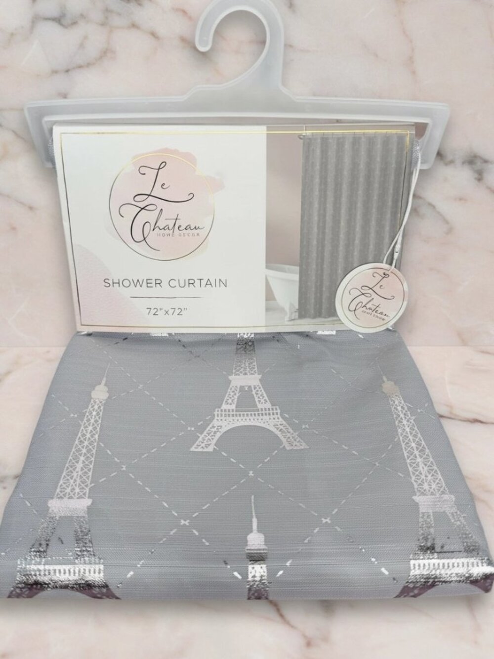 Le Chateau Grey Eiffel Tower Shower curtain